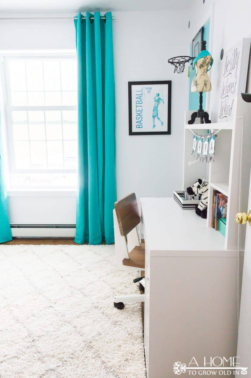 A gorgeous black, white, and teal girl's bedroom reveal with lots of zebra print and polka dots! This is any girl's dream room!