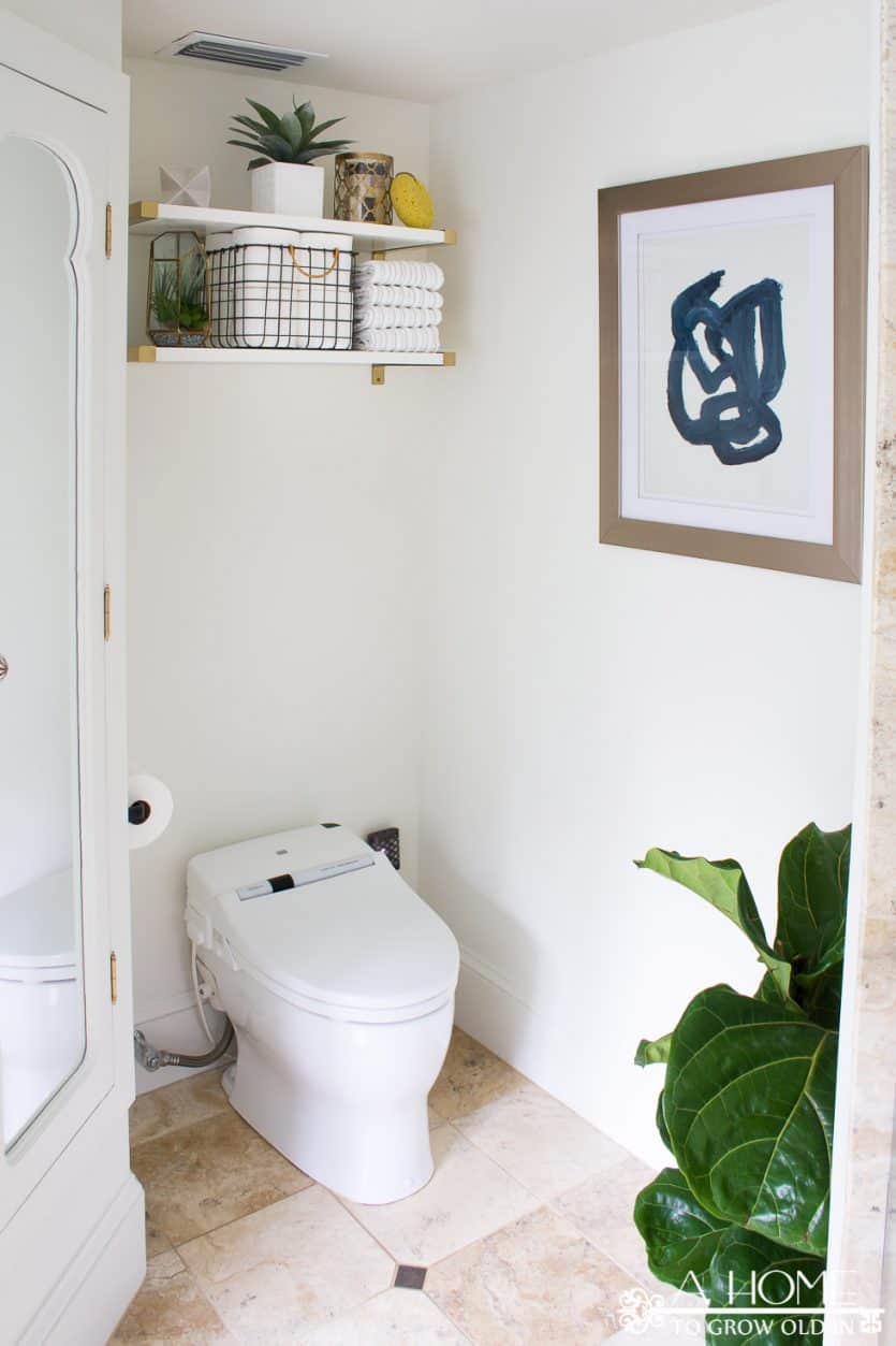 modern over the toilet bathroom shelves