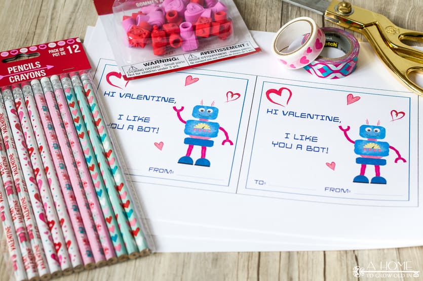 valentines pencils for printable kids valentine cards
