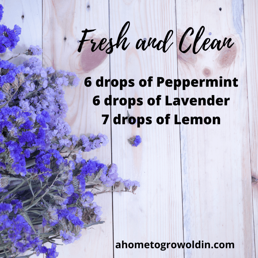 essential oils peppermint, lavender, and lemon